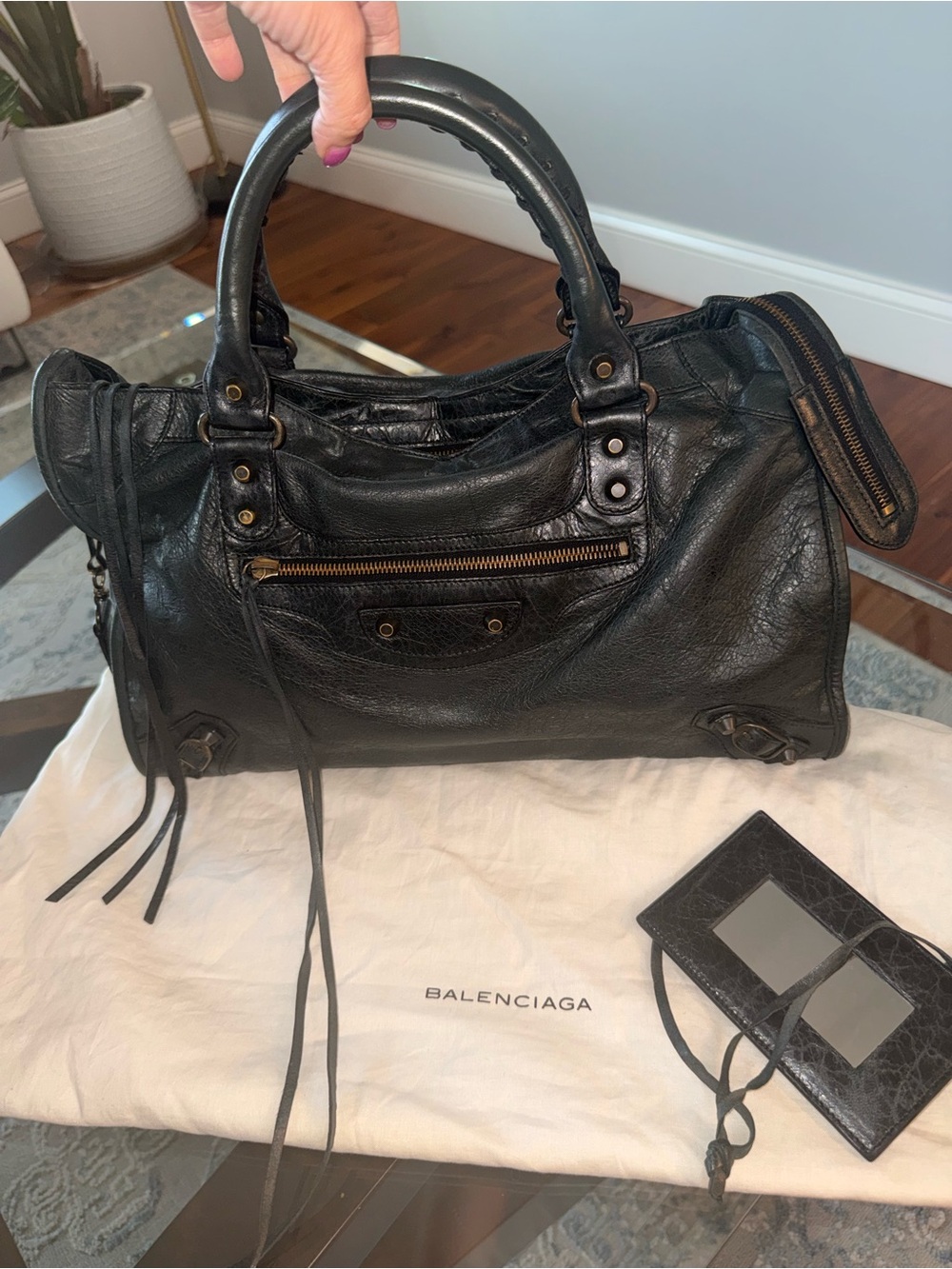 Balenciaga Classic City Medium Dark Green Leather Bag + Mirror & Dust Bag - Picture 3 of 14